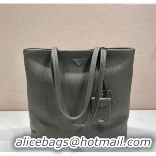 Top Grade Prada Mens Leather Tote Bag 2VG130 Grey 2025