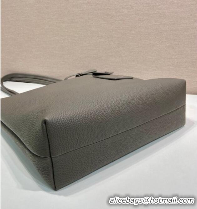 Top Grade Prada Mens Leather Tote Bag 2VG130 Grey 2025