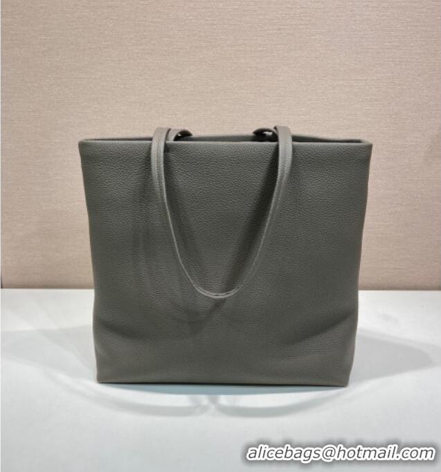 Top Grade Prada Mens Leather Tote Bag 2VG130 Grey 2025