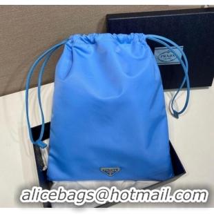 Luxury Cheap Prada Re-Nylon pouch 1NK001 Light Blue 2025