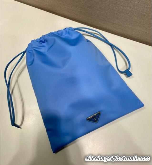 Luxury Cheap Prada Re-Nylon pouch 1NK001 Light Blue 2025