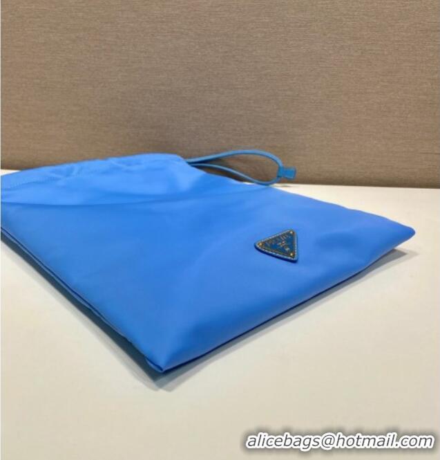 Luxury Cheap Prada Re-Nylon pouch 1NK001 Light Blue 2025