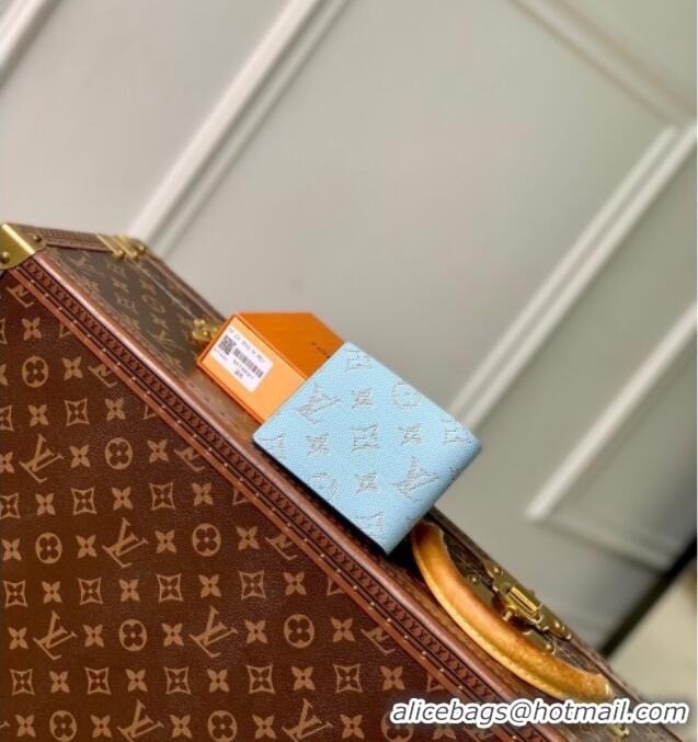Good Product Louis Vuitton Multiple Wallet in Monogram Heritage Canvas M14691 Blue 2025