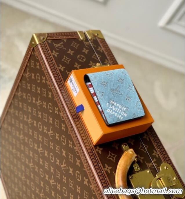 Good Product Louis Vuitton Multiple Wallet in Monogram Heritage Canvas M14691 Blue 2025