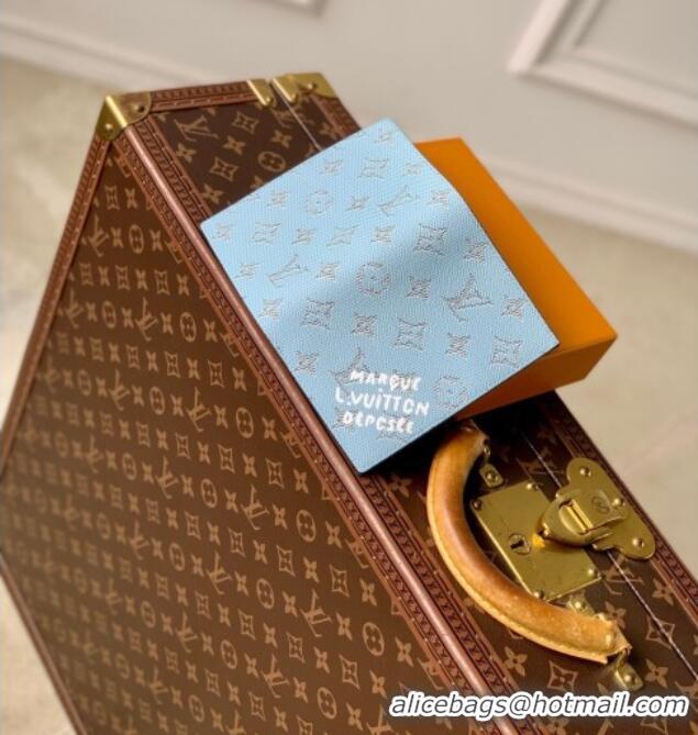 Grade Design Louis Vuitton Slim Card Holder Wallet in Monogram Heritage Canvas M14817 Blue 2025