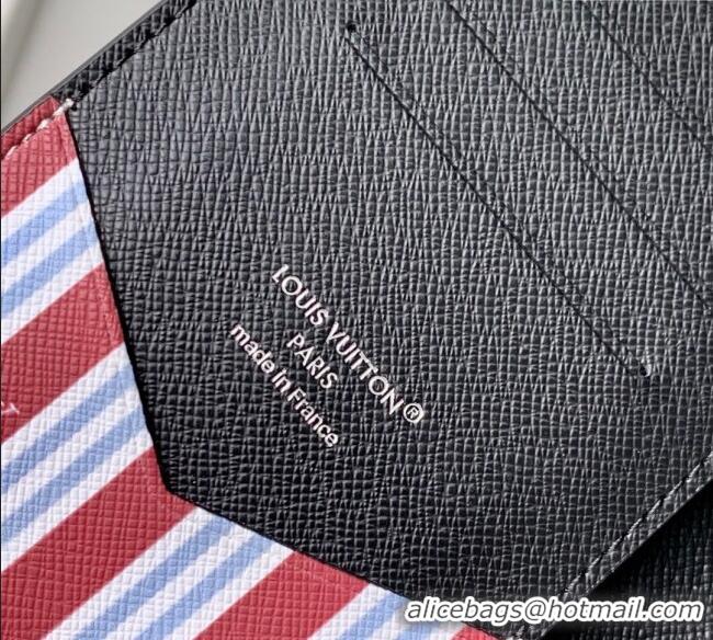 Grade Design Louis Vuitton Slim Card Holder Wallet in Monogram Heritage Canvas M14817 Blue 2025