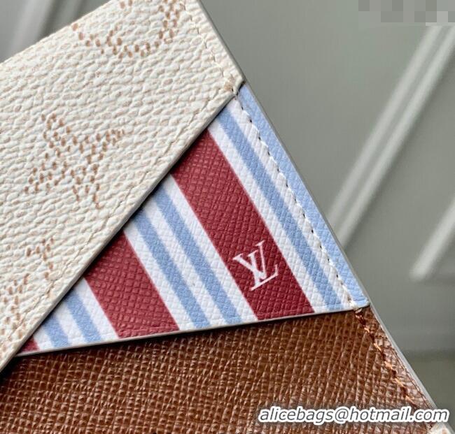 Big Discount Louis Vuitton Slim Card Holder Wallet in Monogram Heritage Canvas M14817 Off-White 2025