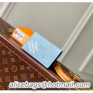 Pretty Style Louis Vuitton Pocket Organizer Wallet in Monogram Heritage Canvas M14688 Blue 2025