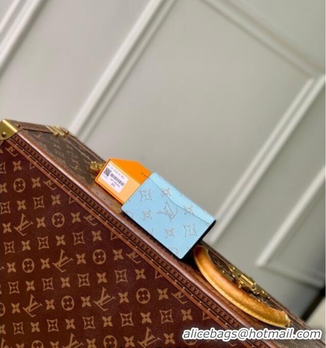 Pretty Style Louis Vuitton Pocket Organizer Wallet in Monogram Heritage Canvas M14688 Blue 2025
