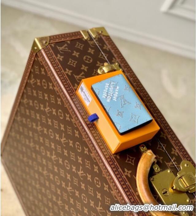 Pretty Style Louis Vuitton Pocket Organizer Wallet in Monogram Heritage Canvas M14688 Blue 2025
