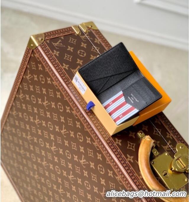 Pretty Style Louis Vuitton Pocket Organizer Wallet in Monogram Heritage Canvas M14688 Blue 2025