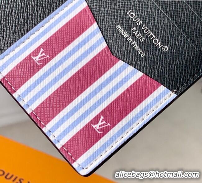 Pretty Style Louis Vuitton Pocket Organizer Wallet in Monogram Heritage Canvas M14688 Blue 2025