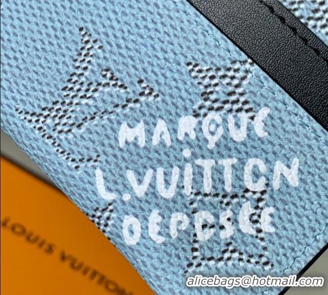 Trendy Design Louis Vuitton Double Card Holder Wallet in Monogram Heritage Canvas M14766 Blue 2025