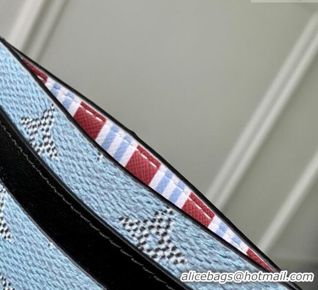 Trendy Design Louis Vuitton Double Card Holder Wallet in Monogram Heritage Canvas M14766 Blue 2025