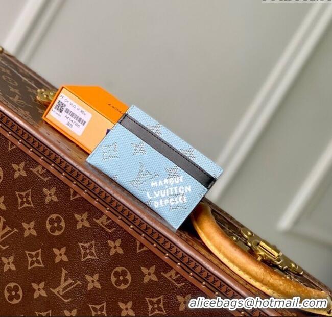 Trendy Design Louis Vuitton Double Card Holder Wallet in Monogram Heritage Canvas M14766 Blue 2025