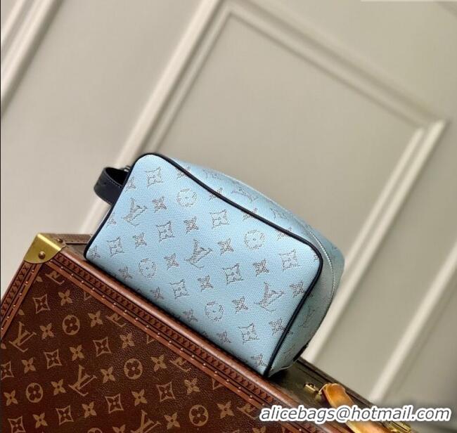 Well Crafted Louis Vuitton Mens Locker Dopp Kit Cluch in Monogram Heritage Canvas M14839 Blue 2025