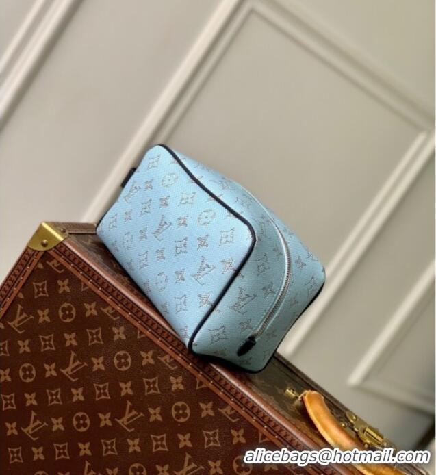 Well Crafted Louis Vuitton Mens Locker Dopp Kit Cluch in Monogram Heritage Canvas M14839 Blue 2025