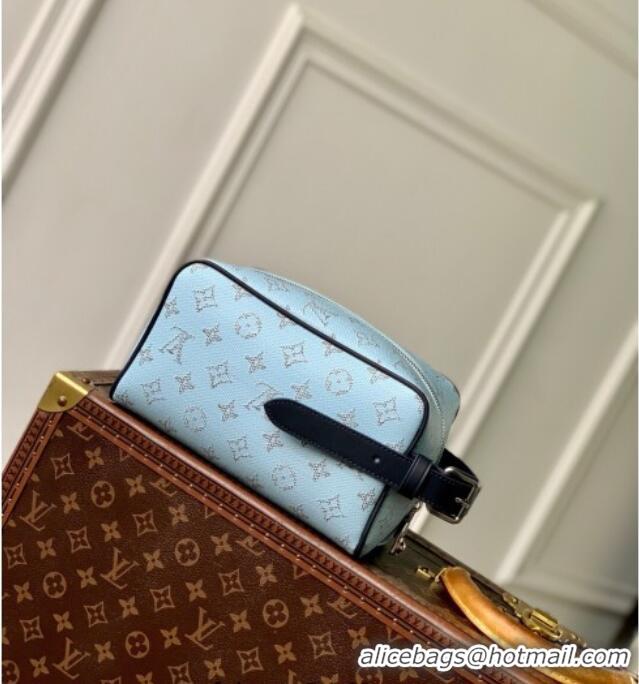 Well Crafted Louis Vuitton Mens Locker Dopp Kit Cluch in Monogram Heritage Canvas M14839 Blue 2025