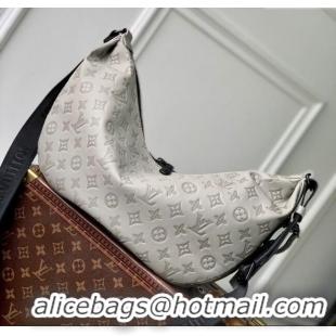 Top Grade Louis Vuitton Hobo Hamac Bag in Sand Grey Monogram Shadow Leather M24468 2025