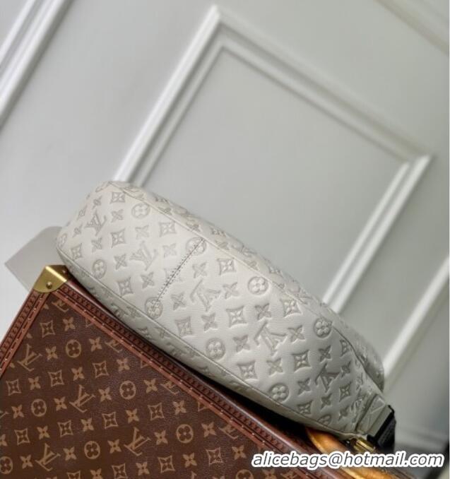 Top Grade Louis Vuitton Hobo Hamac Bag in Sand Grey Monogram Shadow Leather M24468 2025