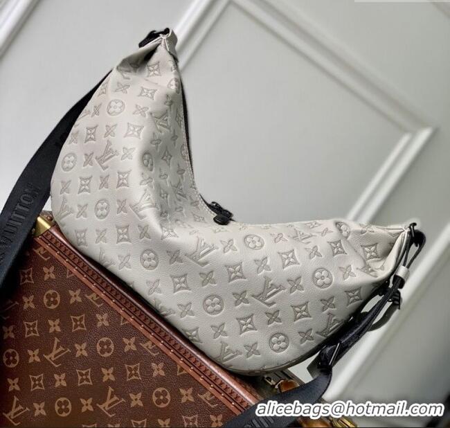Top Grade Louis Vuitton Hobo Hamac Bag in Sand Grey Monogram Shadow Leather M24468 2025