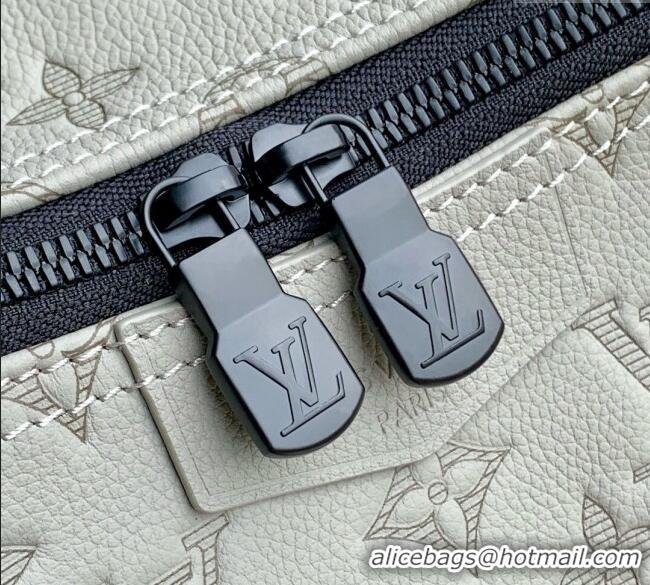 Top Grade Louis Vuitton Hobo Hamac Bag in Sand Grey Monogram Shadow Leather M24468 2025