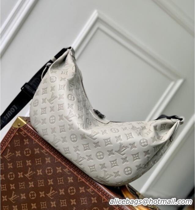 Top Grade Louis Vuitton Hobo Hamac Bag in Sand Grey Monogram Shadow Leather M24468 2025