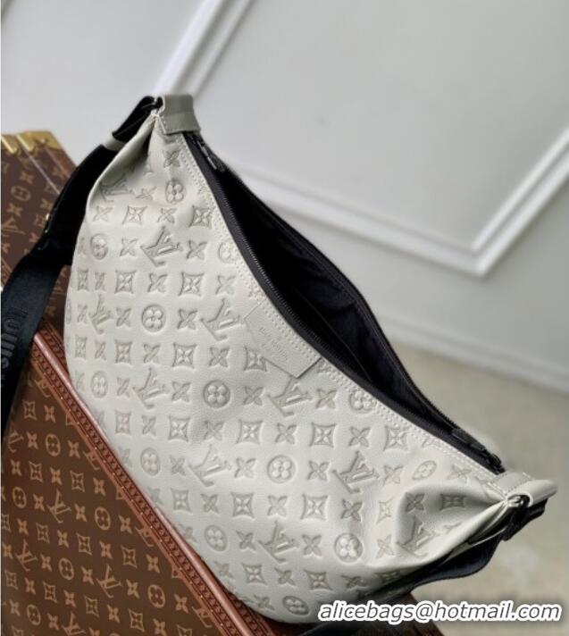 Top Grade Louis Vuitton Hobo Hamac Bag in Sand Grey Monogram Shadow Leather M24468 2025