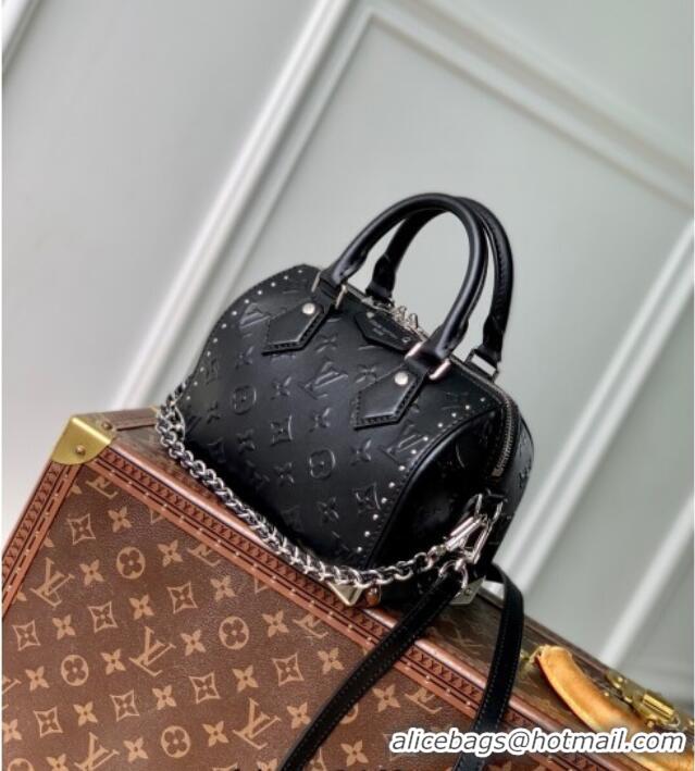 Low Cost Louis Vuitton Speedy Trunk 20 bag in Black Monogram Leather M14575 2025