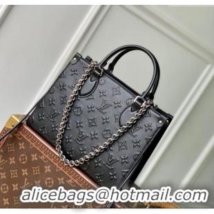 Luxury Cheap Louis Vuitton OnTheGo Tote Bag in Monogram Leather M14576 Black 2025
