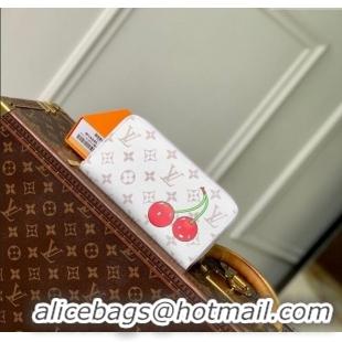 Top Grade Louis Vuitton LV x TM Zippy Wallet in Cherry Monogram Canvas M14240 White 2025