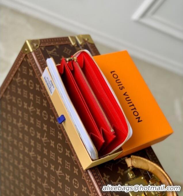 Top Grade Louis Vuitton LV x TM Zippy Wallet in Cherry Monogram Canvas M14240 White 2025