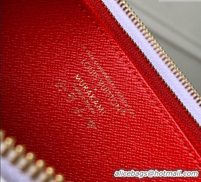 Top Grade Louis Vuitton LV x TM Zippy Wallet in Cherry Monogram Canvas M14240 White 2025
