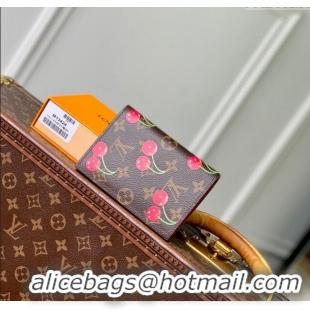 Well Crafted Louis Vuitton LV x TM Passport Cover in Cherry Monogram Canvas M13424 Brown 2025
