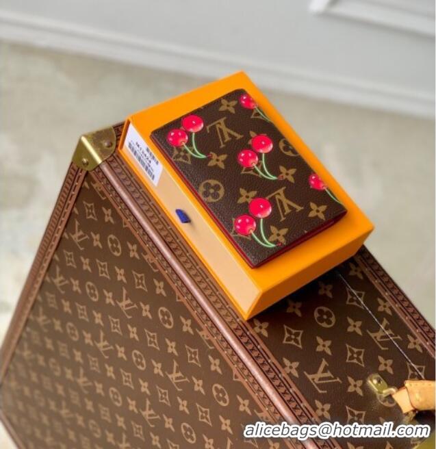 Well Crafted Louis Vuitton LV x TM Passport Cover in Cherry Monogram Canvas M13424 Brown 2025
