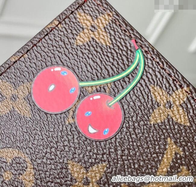 Well Crafted Louis Vuitton LV x TM Passport Cover in Cherry Monogram Canvas M13424 Brown 2025