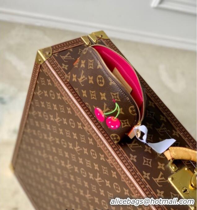 Well Crafted Louis Vuitton LV x TM Cosmetic Pouch in Cherry Monogram Canvas M47515 Brown 2025