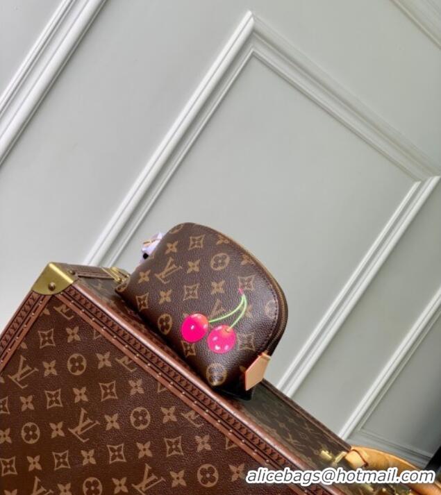Well Crafted Louis Vuitton LV x TM Cosmetic Pouch in Cherry Monogram Canvas M47515 Brown 2025