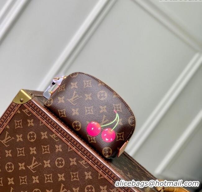 Well Crafted Louis Vuitton LV x TM Cosmetic Pouch in Cherry Monogram Canvas M47515 Brown 2025