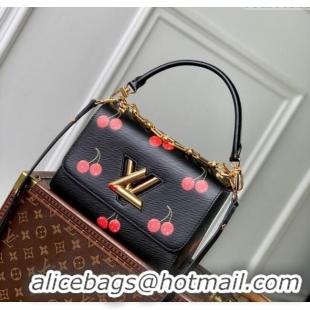 Best Grade Louis Vuitton LV x TM Twist MM Bag in Black Cherry Epi leather M14094 2025
