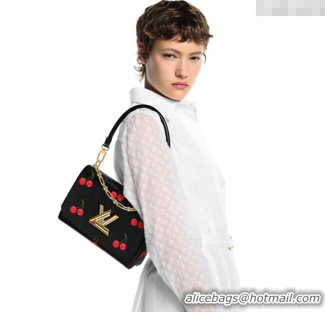 Best Grade Louis Vuitton LV x TM Twist MM Bag in Black Cherry Epi leather M14094 2025