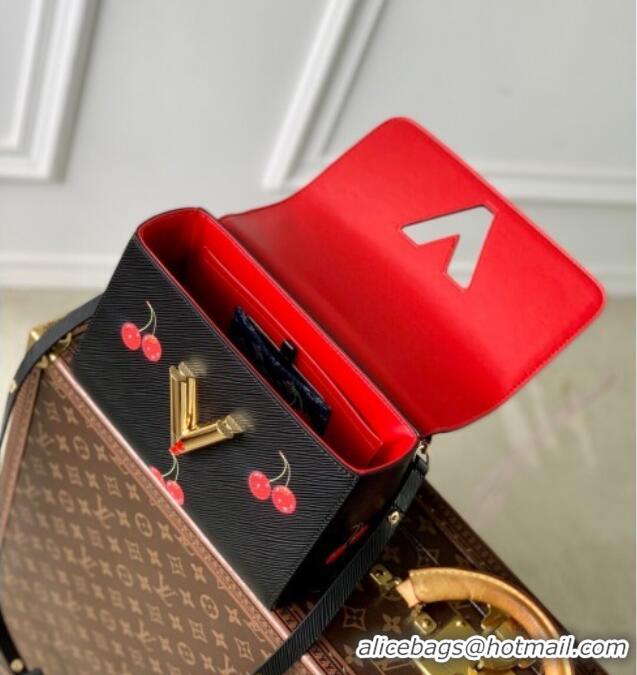 Best Grade Louis Vuitton LV x TM Twist MM Bag in Black Cherry Epi leather M14094 2025