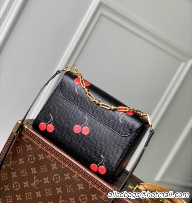 Best Grade Louis Vuitton LV x TM Twist MM Bag in Black Cherry Epi leather M14094 2025