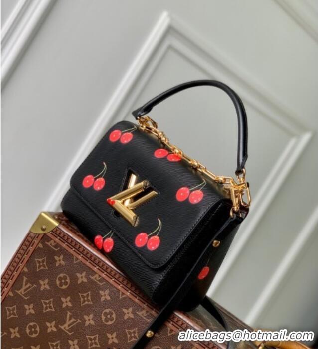 Best Grade Louis Vuitton LV x TM Twist MM Bag in Black Cherry Epi leather M14094 2025
