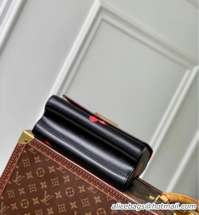 Best Grade Louis Vuitton LV x TM Twist MM Bag in Black Cherry Epi leather M14094 2025