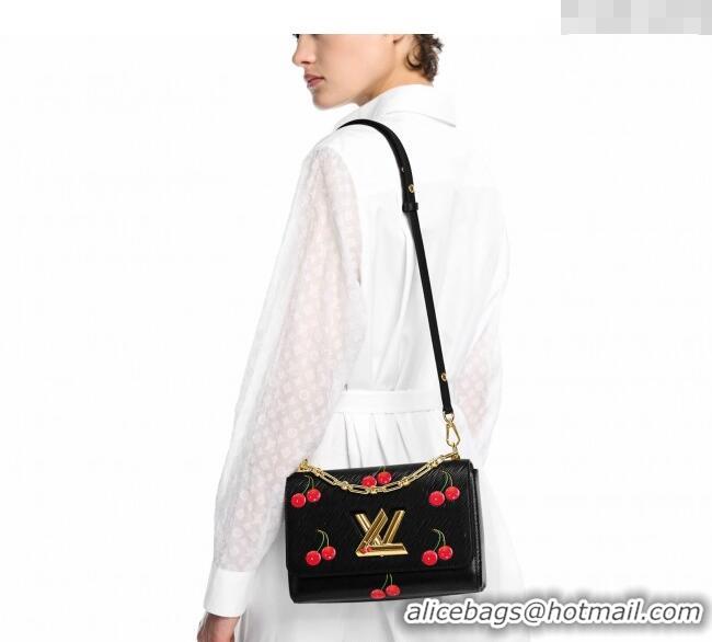 Best Grade Louis Vuitton LV x TM Twist MM Bag in Black Cherry Epi leather M14094 2025