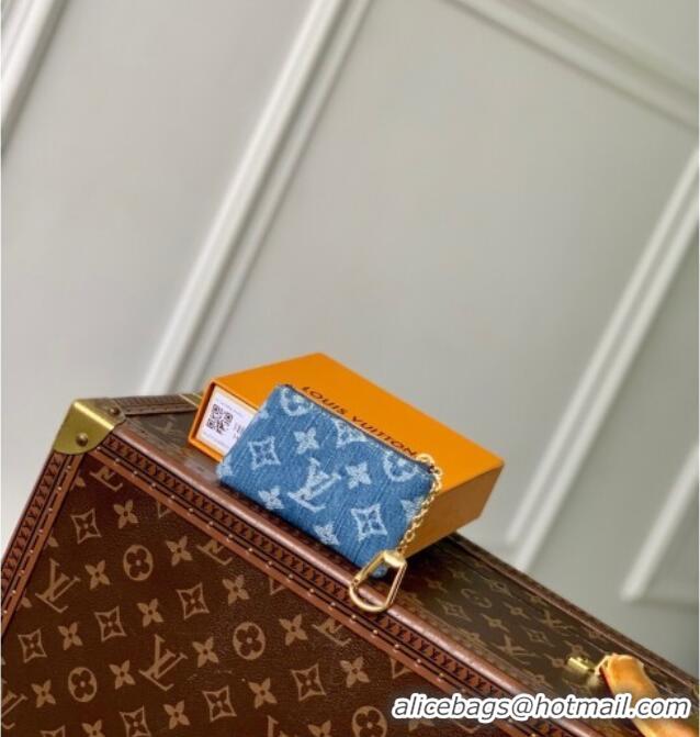 Best Price Louis Vuitton LV x TM Key Pouch in Blue Monogram Cherry Denim M14938 2025
