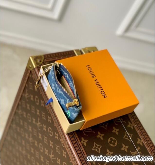 Best Price Louis Vuitton LV x TM Key Pouch in Blue Monogram Cherry Denim M14938 2025