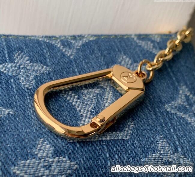 Best Price Louis Vuitton LV x TM Key Pouch in Blue Monogram Cherry Denim M14938 2025