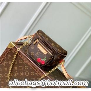 Top Design Louis Vuitton LV x TM Mini Bumbag in Brown Cherry Monogram Canvas M13449 Brown 2025